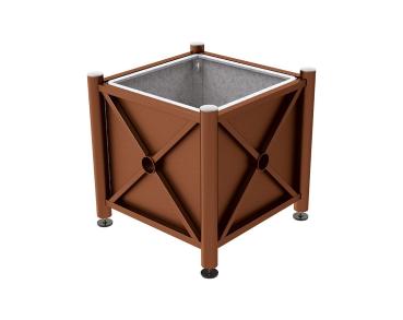 Pflanzbehälter Province aus Stahl - gebürsteter Edelstahl