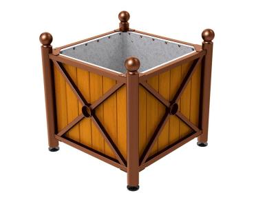 Pflanzbehälter Province aus Stahl & Holz - Kugel