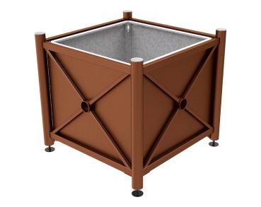 Pflanzbehälter Province aus Stahl - gebürsteter Edelstahl