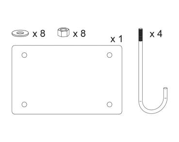 Montageset für Drehschranken L 3000 mm