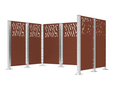 Modulierbare Mülltonnen-Umhausung aus Stahl