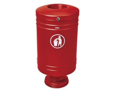 Abfallbehälter Galway 60 Liter Farbe:RAL 3004|Struktur:Fuß aus Gussaluminium