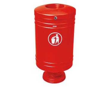 Abfallbehälter Galway 60 Liter Farbe:RAL 3020|Struktur:Fuß aus Gussaluminium