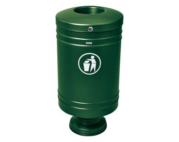 Abfallbehälter Galway 60 Liter Farbe:RAL 6005|Struktur:Fuß aus Gussaluminium