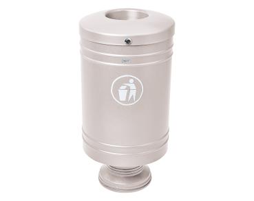 Abfallbehälter Galway 60 Liter Farbe:RAL 7044|Struktur:Fuß aus Gussaluminium