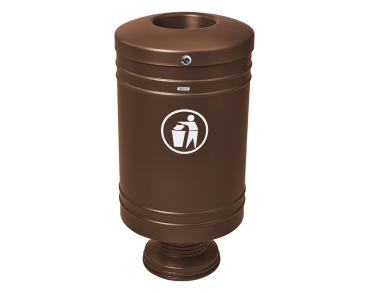 Abfallbehälter Galway 60 Liter Farbe:RAL 8017|Struktur:Fuß aus Gussaluminium
