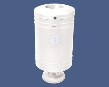 Abfallbehälter Galway 60 Liter Farbe:RAL 9010|Struktur:Fuß aus Gussaluminium