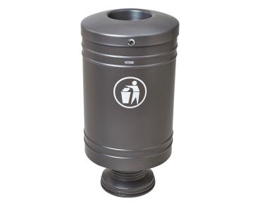 Abfallbehälter Galway 60 Liter Farbe:Procity grau|Struktur:Fuß aus Gussaluminium