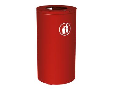 Abfallbehälter Olbia 80 oder 120 Liter Farbe:RAL 3004|Struktur:Mit Eimer feuerverzinkt
