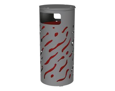 Abfallbehälter Venedig 80 Liter mit erhöhtem Deckel Farbe:Procity grau|Struktur:Erhöhter Deckel mit Eimer beschichtet