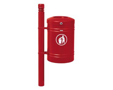 Abfallbehälter Gustavia mit Seitenfuß 40 Liter - City Farbe:RAL 3004|Struktur:Seitenfuß