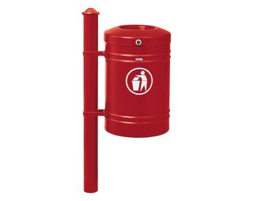 Abfallbehälter Gustavia mit Seitenfuß 40 Liter - Agora Farbe:RAL 3004|Struktur:Seitenfuß
