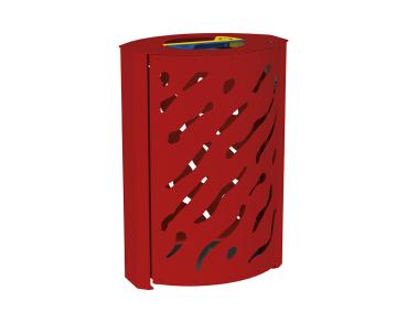 Abfallbehälter Venedig für Mülltrennung 2 x 60 liter Farbe:RAL 3004|Struktur:Standard