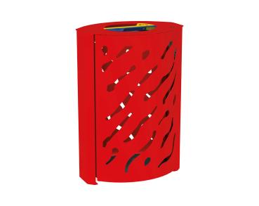 Abfallbehälter Venedig für Mülltrennung 2 x 60 liter Farbe:RAL 3020|Struktur:Standard