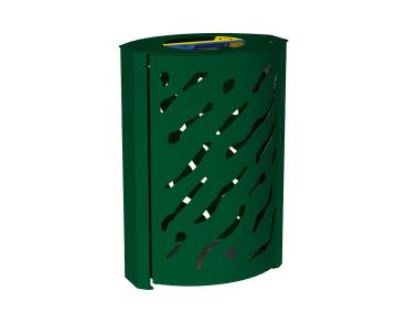 Abfallbehälter Venedig für Mülltrennung 2 x 60 liter Farbe:RAL 6005|Struktur:Standard