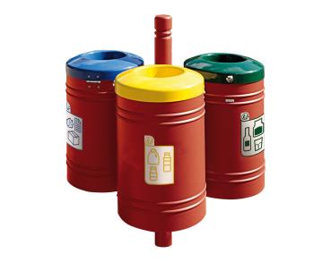 Abfallbehälter Gustavia für Mülltrennung 40 liter - City Farbe:RAL 3004|Struktur:Abfallbehälter - Grundmodell