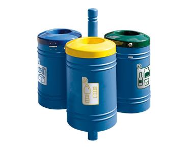 Abfallbehälter Gustavia für Mülltrennung 40 liter - City Farbe:RAL 5010|Struktur:Abfallbehälter - Grundmodell