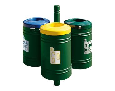 Abfallbehälter Gustavia für Mülltrennung 40 liter - City Farbe:RAL 6005|Struktur:Abfallbehälter - Grundmodell