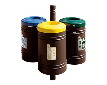 Abfallbehälter Gustavia für Mülltrennung 40 liter - City Farbe:RAL 8017|Struktur:Abfallbehälter - Grundmodell
