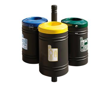 Abfallbehälter Gustavia für Mülltrennung 40 liter - City Farbe:RAL 9005|Struktur:Abfallbehälter - Grundmodell