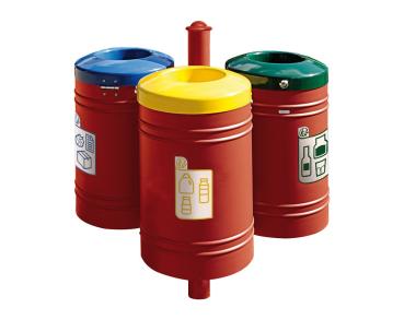 Abfallbehälter Gustavia für Mülltrennung 40 liter - Agora Farbe:RAL 3004|Struktur:Abfallbehälter - Grundmodell