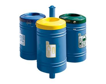 Abfallbehälter Gustavia für Mülltrennung 40 liter - Agora Farbe:RAL 5010|Struktur:Abfallbehälter - Grundmodell