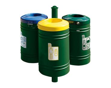 Abfallbehälter Gustavia für Mülltrennung 40 liter - Agora Farbe:RAL 6005|Struktur:Abfallbehälter - Grundmodell