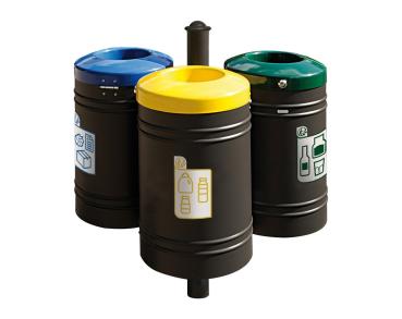 Abfallbehälter Gustavia für Mülltrennung 40 liter - Agora Farbe:RAL 9005|Struktur:Abfallbehälter - Grundmodell