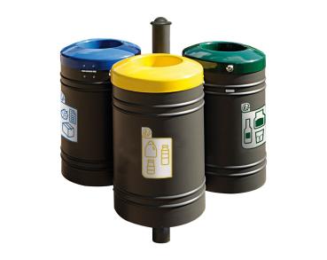 Abfallbehälter Gustavia für Mülltrennung 40 liter - Agora Farbe:RAL 3004|Struktur:Abfallbehälter - Anbaueinheit