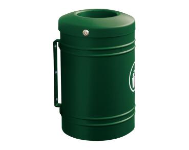 Abfallbehälter Esterel 40 Liter Farbe:RAL 6005|Struktur:Esterel - Wandmontage