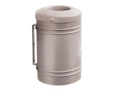 Abfallbehälter Esterel 40 Liter Farbe:RAL 7044|Struktur:Esterel - Wandmontage