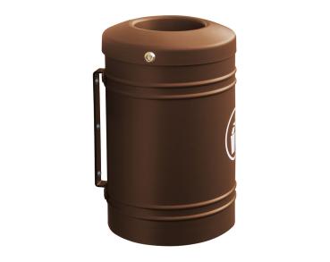 Abfallbehälter Esterel 40 Liter Farbe:RAL 8017|Struktur:Esterel - Wandmontage