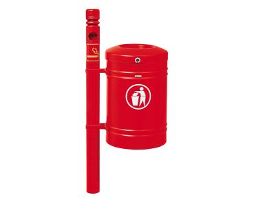 Abfallbehälter Gustavia mit Seitenfuß 40 Liter - City Farbe:RAL 3020|Struktur:Zigarettenpfosten