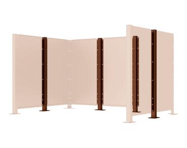 Zwischenpfosten auf Bodenplatte