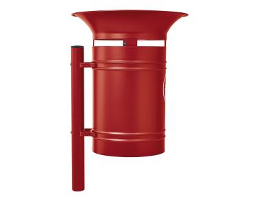 Abfallbehälter Valencia 40 Liter Farbe:RAL 3004|Kopfmodelle:Gewölbter Fuß