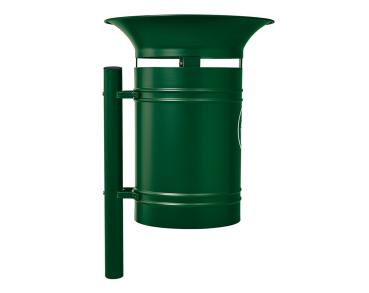 Abfallbehälter Valencia 40 Liter Farbe:RAL 6005|Kopfmodelle:Gewölbter Fuß