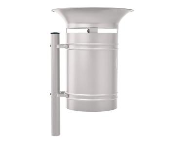 Abfallbehälter Valencia 40 Liter Farbe:RAL 7044|Kopfmodelle:Gewölbter Fuß