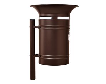 Abfallbehälter Valencia 40 Liter Farbe:RAL 8017|Kopfmodelle:Gewölbter Fuß