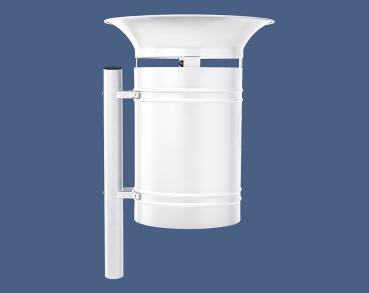 Abfallbehälter Valencia 40 Liter Farbe:RAL 9010|Kopfmodelle:Gewölbter Fuß
