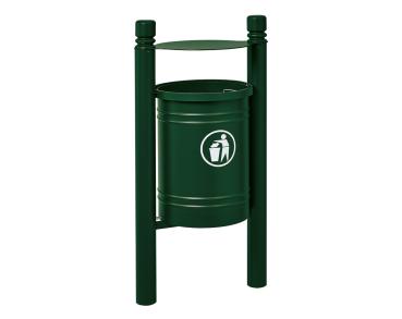 Abfallbehälter Santiago City 40 Liter Farbe:RAL 6005|Struktur:Mit Inneneimer