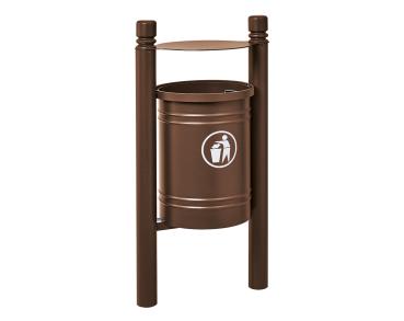 Abfallbehälter Santiago City 40 Liter Farbe:RAL 8017|Struktur:Mit Inneneimer