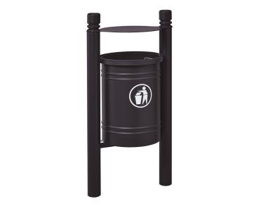 Abfallbehälter Santiago City 40 Liter Farbe:RAL 9005|Struktur:Mit Inneneimer