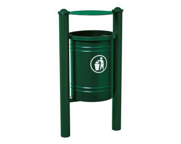 Abfallbehälter Santiago Agora 40 Liter Farbe:RAL 6005|Struktur:Mit Inneneimer