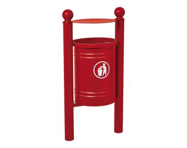 Abfallbehälter Santiago Kugel 40 Liter Farbe:RAL 3004|Struktur:Mit Inneneimer