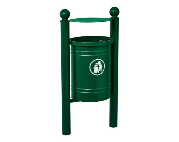 Abfallbehälter Santiago Kugel 40 Liter Farbe:RAL 6005|Struktur:Mit Inneneimer