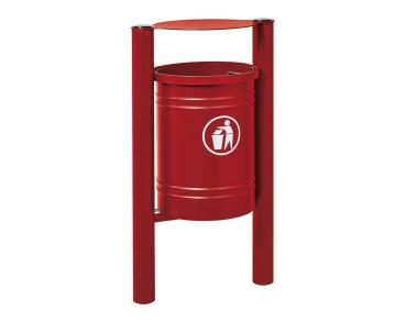 Abfallbehälter Santiago gebürsteter Edelstahl 40 Liter Farbe:RAL 3004|Struktur:Mit Inneneimer