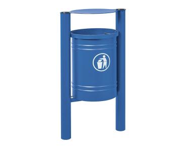 Abfallbehälter Santiago gebürsteter Edelstahl 40 Liter Farbe:RAL 5010|Struktur:Mit Inneneimer