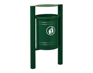 Abfallbehälter Santiago gebürsteter Edelstahl 40 Liter Farbe:RAL 6005|Struktur:Mit Inneneimer