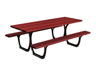 Bank-Tisch Kombination Sevilla Farbe:RAL 9005|Fertigstellung Holz:Tropenholz - Tönung Mahagoni|Länge:Version standard – Länge 2 000 mm
