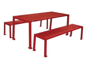 Sitzgruppe Silaos® aus Stahl Farbe:RAL 3004|Struktur:Tisch